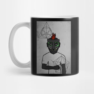 Timeless Elegance - Dark-Themed Male NFT with Basic Eyes and Gray Item Mug